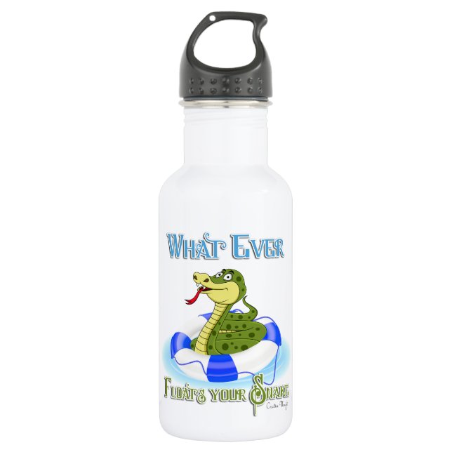 Whatever Floats your Snake Water Bottle (Front)