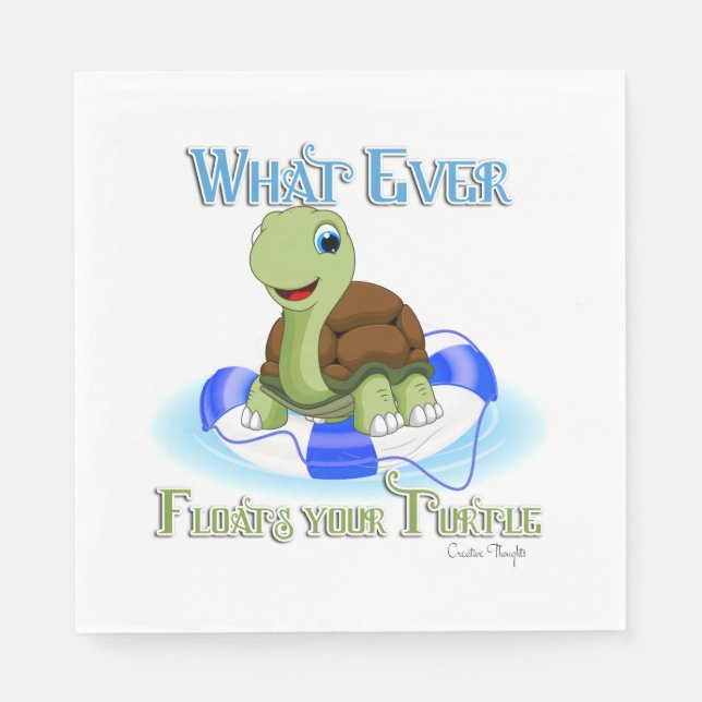 Whatever Floats Your Turtle 2 Napkins (Front)