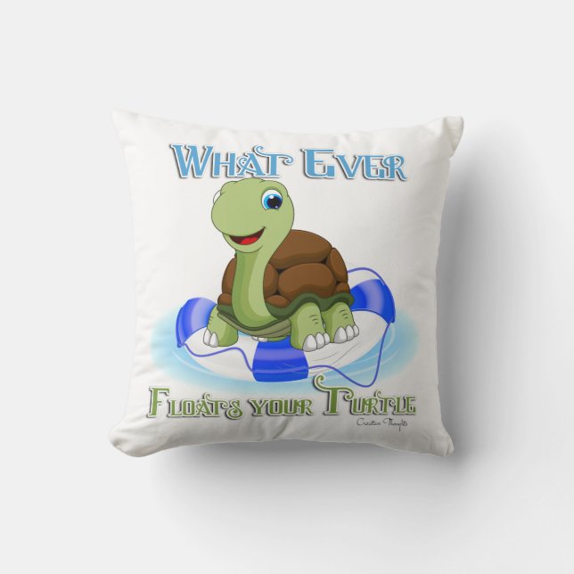 Whatever Floats Your Turtle 2 Throw Pillow (Front)