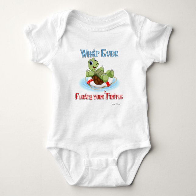 Whatever Floats Your Turtle Baby Bodysuit (Front)