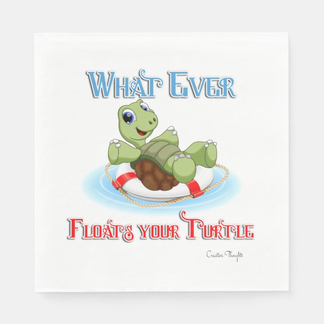 Whatever Floats Your Turtle Napkins (Front)