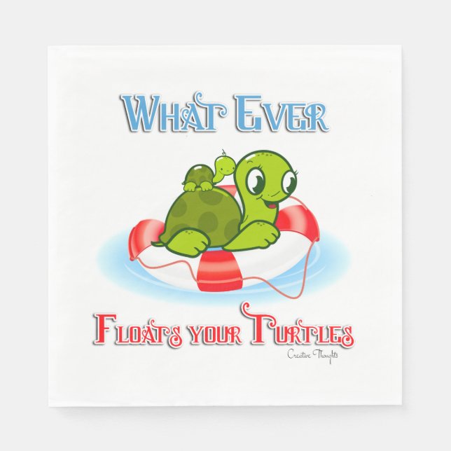 Whatever Floats Your Turtles 2 Paper Napkins (Front)