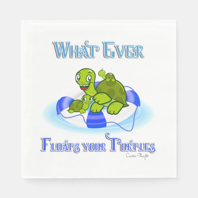 Whatever Floats Your Turtles 3 Paper Napkins (Front)