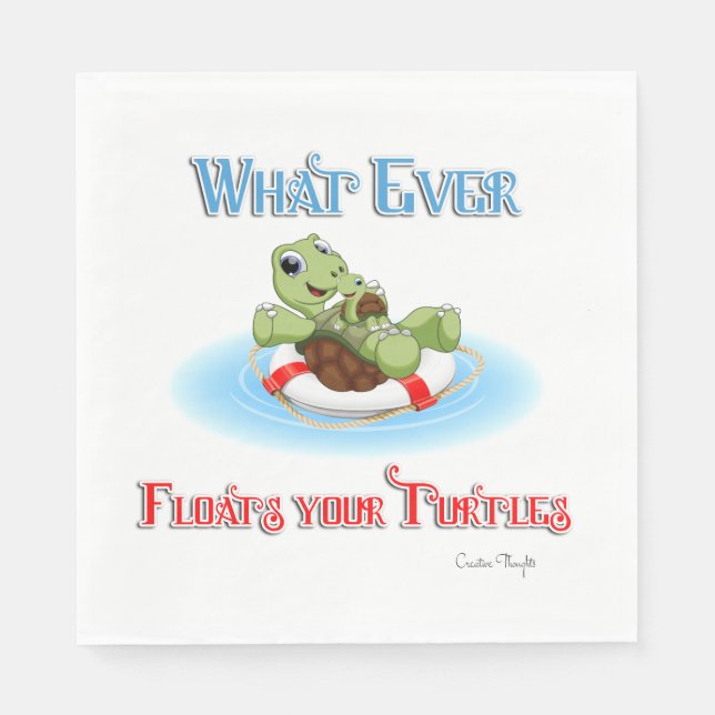 Whatever Floats Your Turtles Napkins (Front)