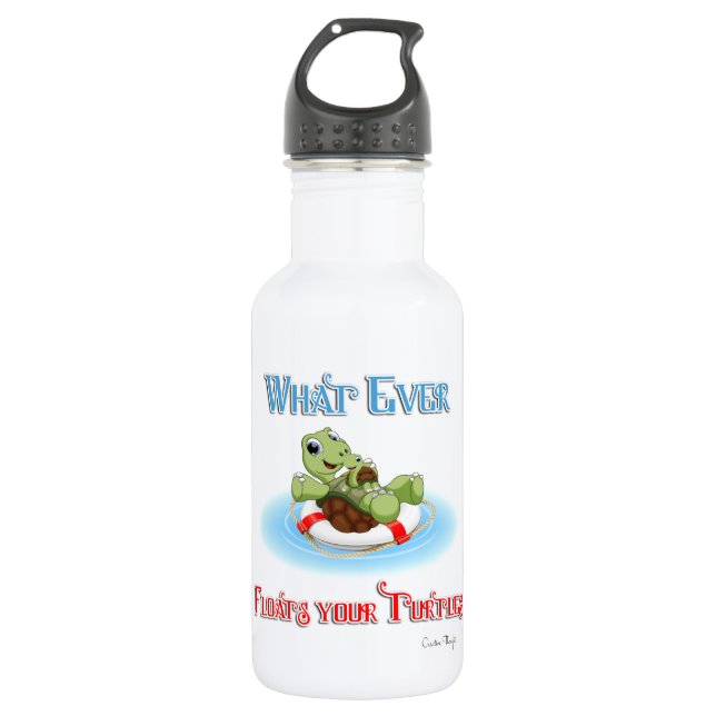 Whatever Floats Your Turtles Stainless Steel Water Bottle (Front)
