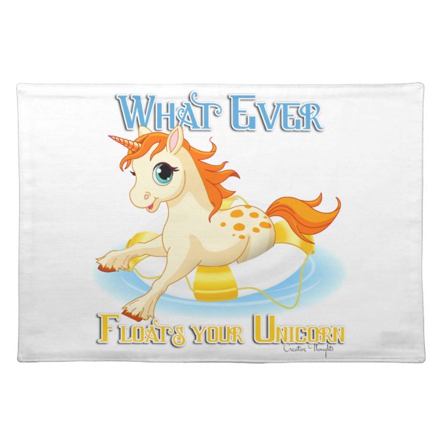 Whatever Floats Your Unicorn Cloth Placemat (Front)