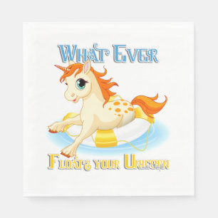 Whatever Floats Your Unicorn Paper Napkins