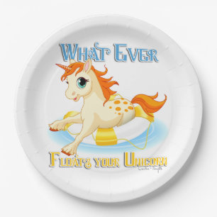 Whatever Floats Your Unicorn Paper Plates