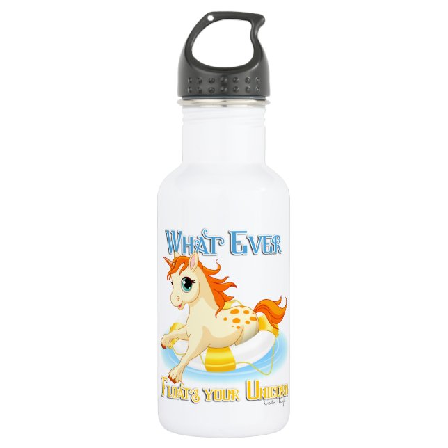 Whatever Floats Your Unicorn Water Bottle (Front)