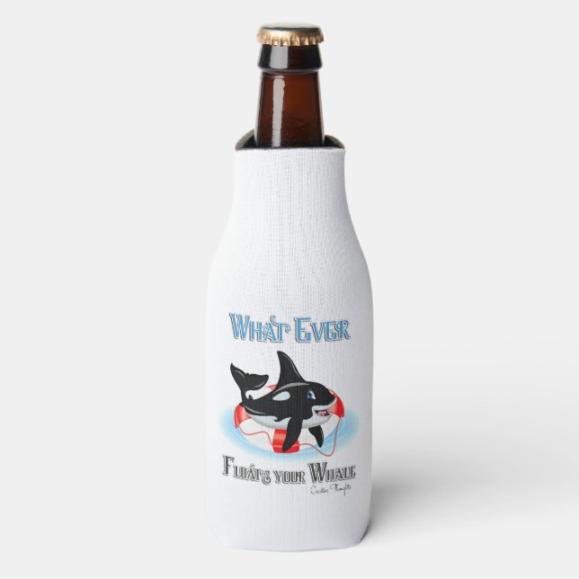 Whatever Floats Your Whale 2 Bottle Cooler (Bottle Front)