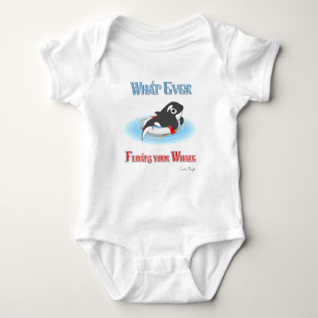 Whatever Floats Your Whale Baby Bodysuit (Front)