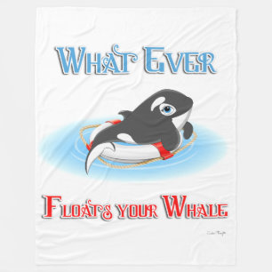 Whatever Floats Your Whale Fleece Blanket