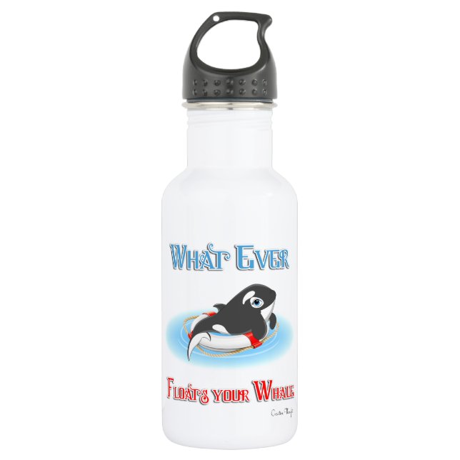 Whatever Floats Your Whale Water Bottle (Front)