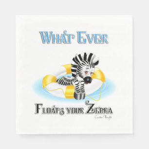 Whatever Floats Your Zebra 3 Paper Napkins