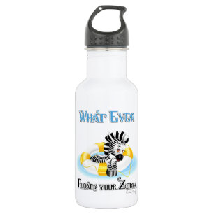 Whatever Floats Your Zebra 3 Stainless Steel Water Bottle