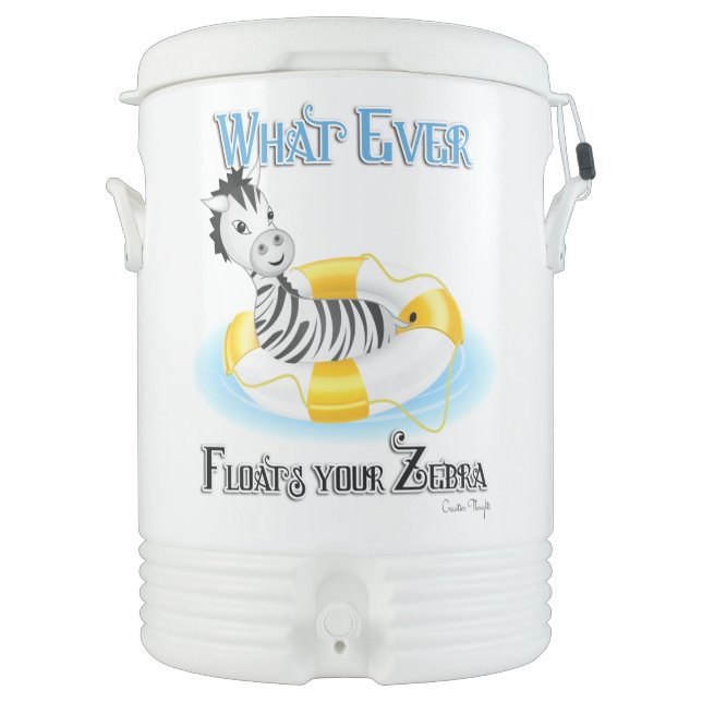 Whatever Floats Your Zebra 4 Beverage Cooler (Front)
