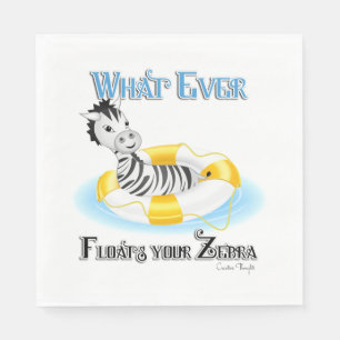 Whatever Floats Your Zebra 4 Paper Napkins