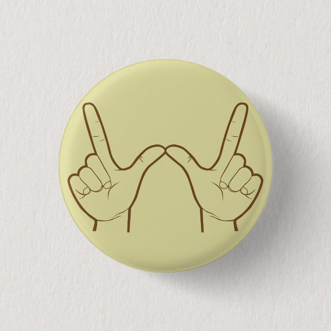 Whatever Hand Sign Retro Flair Pinback Button (Front)