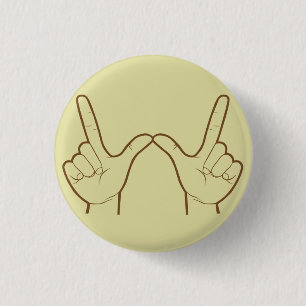 Whatever Hand Sign Retro Flair Pinback Button