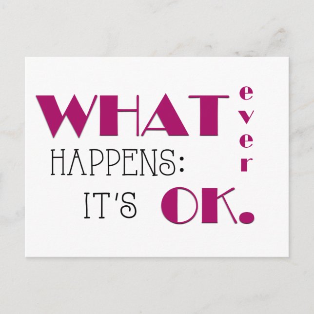 Whatever Happens, Daily Affirmation Flash Card (Front)