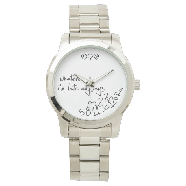 whatever, I'm late anyways - modern black & white Watch (Front)