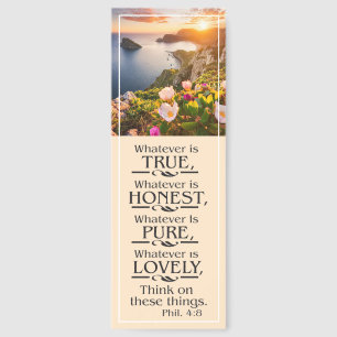 Whatever is true...Coastal sunset personalized Bookmarks