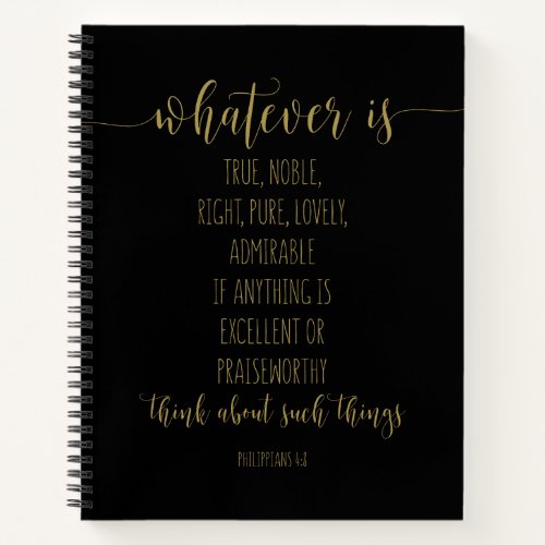 Whatever Is True Noble Right Philippians 48 Notebook