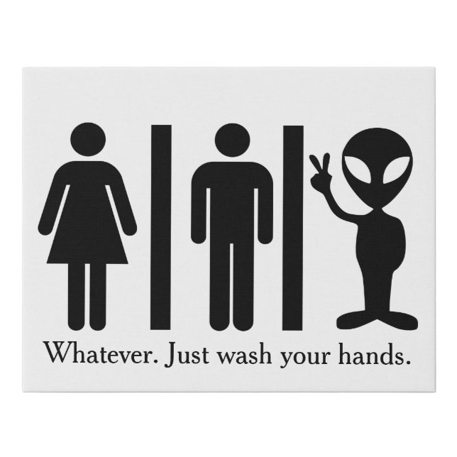 Whatever. Just Wash Your Hands. Faux Canvas Print (Front)