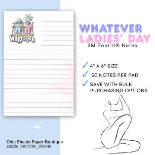 WHATEVER Ladies Day Lined 3M Post-it® Notes
