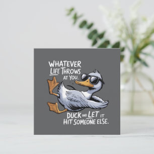 Whatever Life Throws At You Funny Sarcastic Duck Invitation