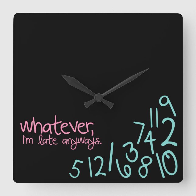 whatever square wall clock (Front)