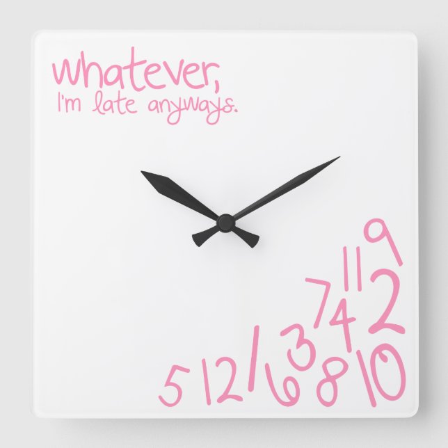 whatever square wall clock (Front)