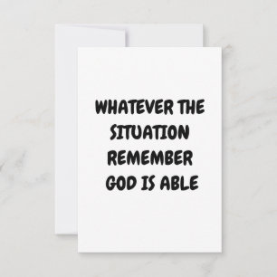 WHATEVER THE SITUATION REMEMBER GOD IS ABLE  RSVP CARD
