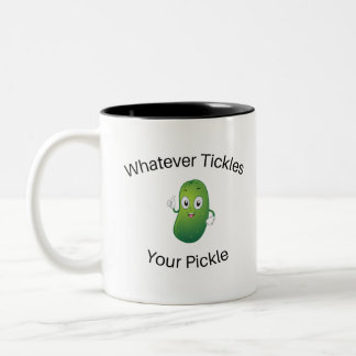 Whatever Tickles Your Pickle Two-Tone Coffee Mug