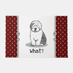 Whatever What? Old English Sheepdog (Gray 1) Funny Doormat