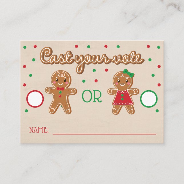 What's Baking Gender Reveal Voting Card (Front)