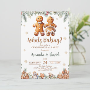 What's Baking Gingerbread Gender Reveal Invitation