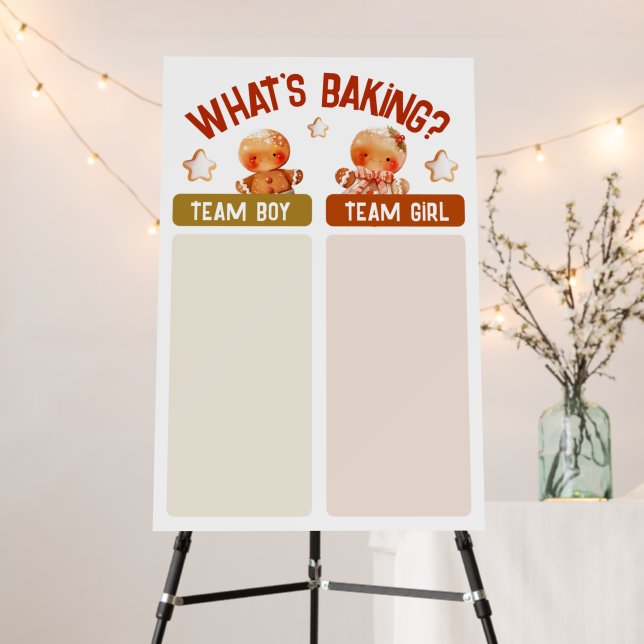 What's Baking Gingerbread Gender Reveal Voting Foam Board (In Situ (Stand))