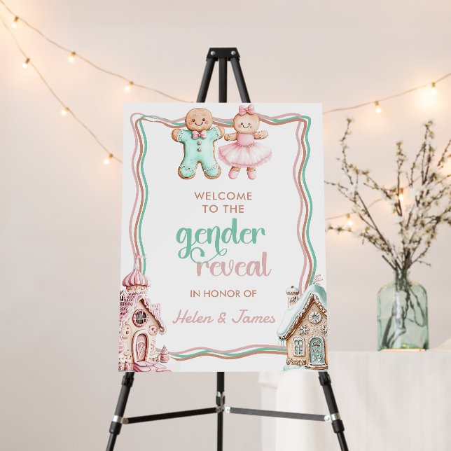What's Baking gingerbread Gender Reveal Welcome Foam Board (In Situ (Stand))