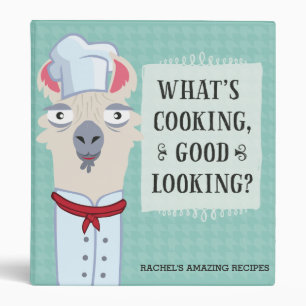 What's Cooking Good Looking Llama Recipe 3 Ring Binder