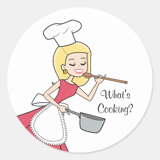 What s Cooking  Sticker  Baker Lady Zazzle com