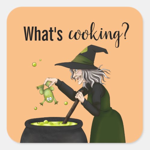 Whats Cooking Witch Square Sticker