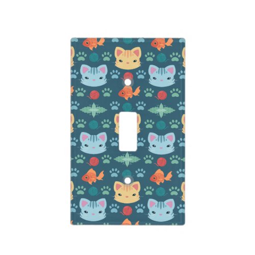 Whats Cool Kitty Cat in Blue and Yellow Light Switch Cover