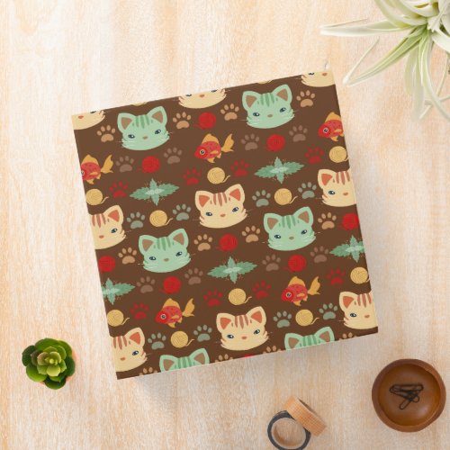 Whats Cool Kitty Cat in Earthy Colours 3 Ring Binder
