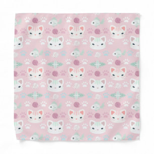 What's Cool, Kitty Cat in Pink and Mint Bandana