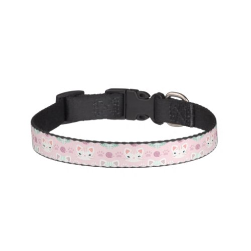 Whats Cool Kitty Cat in Pink and Mint Pet Collar