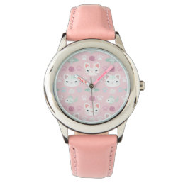 What&#39;s Cool, Kitty Cat in Pink and Mint Watch