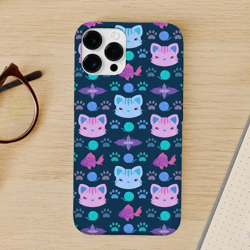 Whats Cool Kitty Cat in Purple and Blue Case_Mat iPhone 13 Pro Max Case