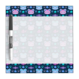 What&#39;s Cool, Kitty Cat in Purple and Blue Dry Erase Board