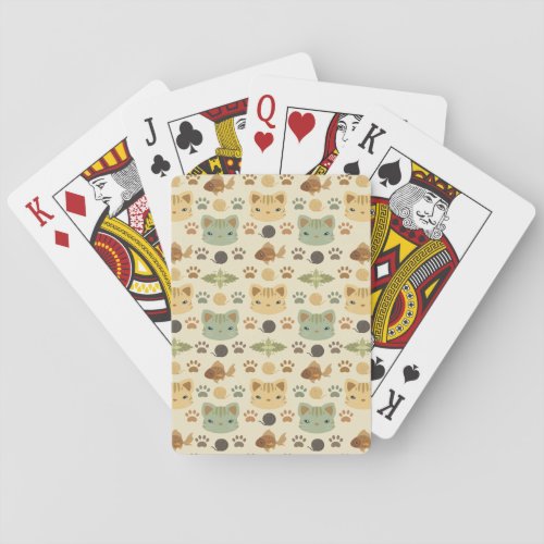 Whats Cool Kitty Cat in Yellow and Brown Playing Cards